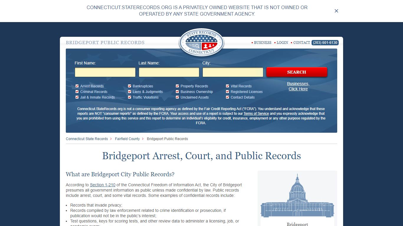 Bridgeport Arrest and Public Records - StateRecords.org